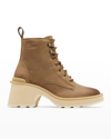 Sorel Hi-line Leather Lace-up Boots In Umber Ceramic
