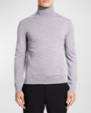 Theory Hilles Turtleneck Cashmere Sweater In Medium Gray Melange