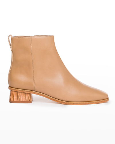 Bernardo Helene Leather Zip Ankle Booties In Sand