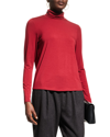 Eileen Fisher Turtleneck Jersey Knit Top In Deep Claret