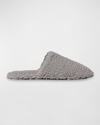 Stems Round-toe Sherpa Slippers In Taupe