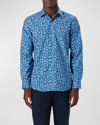 Bugatchi Julian Shaped Fit Liberty Print Button-up Shirt In Cobalt