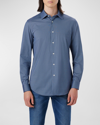 Bugatchi Men's Diamond-print Performance Knit Sport Shirt In Midnight