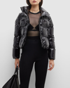 Noize Coco Crop Water Resistant Puffer Jacket In Black