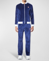 Casablanca Laurel Velour Track Jacket In Navy Laurel