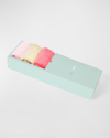 Stems Plush Cozy Ankle Socks 3-pack In Watermelon/nude/b