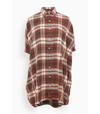 R13 Plaid Oversize Cotton Flannel Shirtdress In Multi