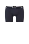 Hugo Boss Three-pack Of Stretch-cotton Boxer Briefs With Logos In Light Blue