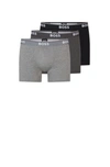 Hugo Boss Three-pack Of Stretch-cotton Boxer Briefs With Logos In Light Grey