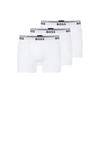 Hugo Boss Three-pack Of Stretch-cotton Boxer Briefs With Logos In White