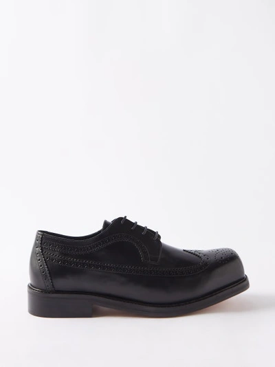 Stefan Cooke Brogue Martlett Lace-up Derby Shoes In Black