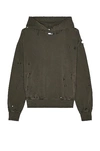 C2h4 Agitator Distressed Hoodie In Slate Gray