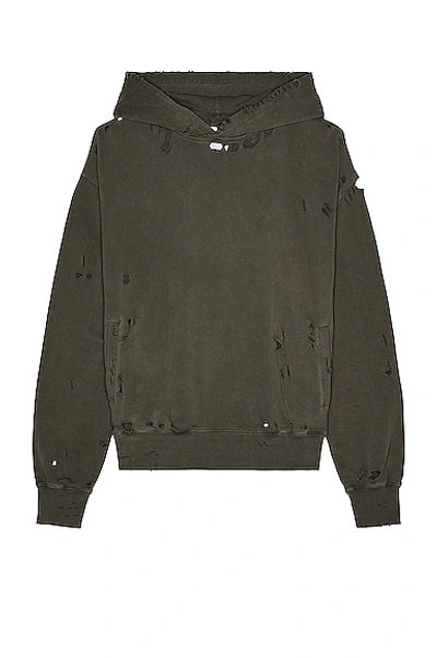 C2h4 Agitator Distressed Hoodie In Slate Grey