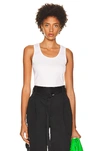 Bottega Veneta Dry Stretch Cotton Ribbed Tank Top In Chalk