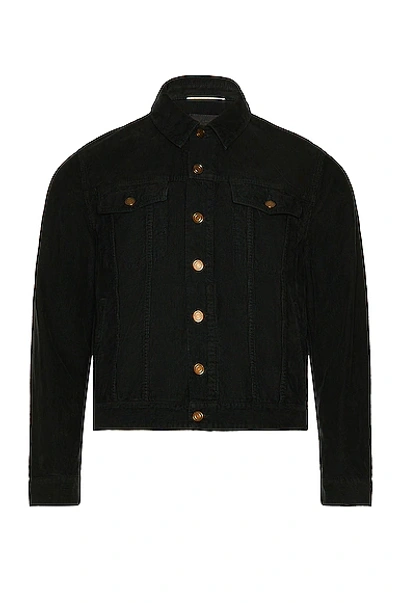 Saint Laurent Desclassic Denim Jacket In Black