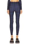 Burberry Madden Check Stretch Jersey Leggings In Dark Charcoal Blue Ip Check