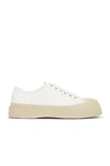 Marni Pablo Leather Platform Sneakers In Lily White
