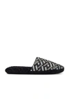 Versace Greca Signature House Slippers In Nero & Grigio