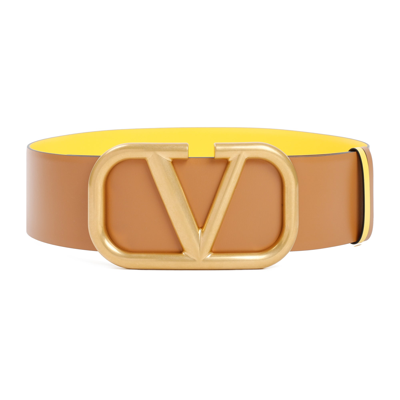 Valentino Garavani Signature Vlogo Reversible Belt In Brown