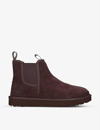 Ugg Neumel Logo-debossed Suede Chelsea Boots In Dark Brown