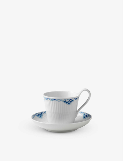 Royal Copenhagen Princess Hand-painted Porcelain Cup And Saucer Set