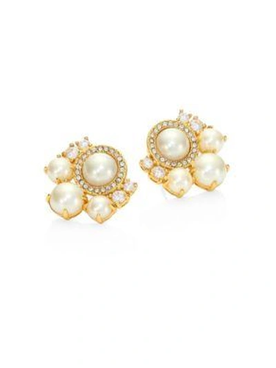 Kate Spade Faux-pearl Cluster Stud Earrings In Gold