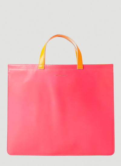 Comme Des Garçons Fluo Slim Tote In Pink