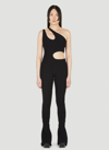 Stella Mccartney Compact Knit Cutout Jumpsuit In Black