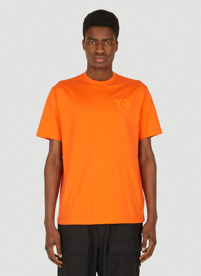 Y-3 Logo-print Ribbed-trim Cotton-jersey T-shirt In Orange