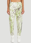 Aries No Problemo Spatter Print Cotton Joggers In Green