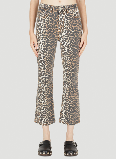 GANNI BETZY LEOPARD PRINT JEANS