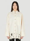 Nanushka Sabia Cutwork Button-down Shirt In Beige