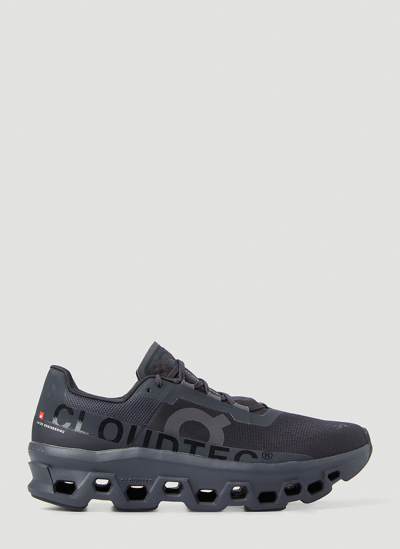 On Cloudmster Rubber-trimmed Mesh Running Sneakers In Black