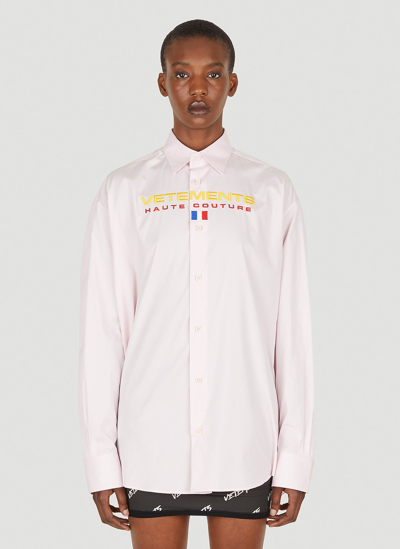 Vetements Haute Couture Logo Shirt In Pink
