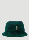 Marni Men's Gazebo Mohair-blend Bucket Hat In Dark Green