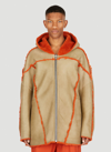 Rick Owens Jumbo Peter Shearling Hooded Jacket In Beige