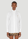 Dolce & Gabbana Logo-plaque Oversized Cotton Shirt In White