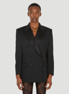 Dolce & Gabbana Padded Shoulders Double-breasted Tuxedo Jacket In Black