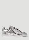 Maison Margiela Metallic Low-top Sneakers Rubber Sole In Silver