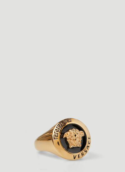 Versace Medusa-plaque Ring In Gold