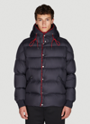 Moncler Blue Amarante Hooded Quilted Jacket In Dark Blue