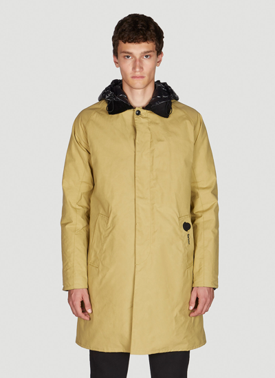 Moncler Barra Hooded Cotton-canvas Down Coat In Beige