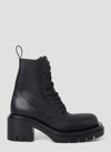 Bottega Veneta Womens Black Lug Lace-up Leather Combat Ankle Boots 3 In Black