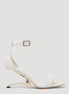 Alexander Mcqueen Arc Calfskin Architectural-heel Sandals In White