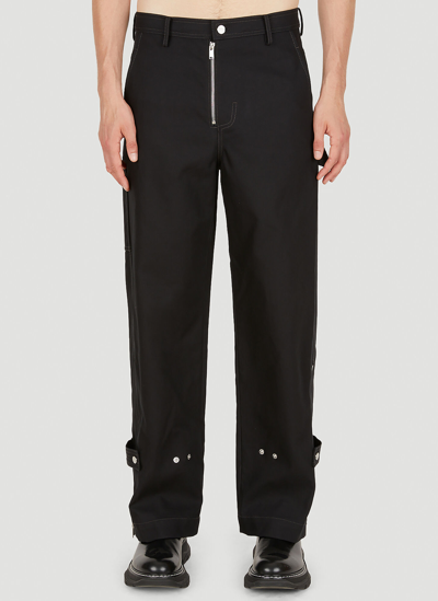 Dion Lee Utility Cotton Twill Pants In Black