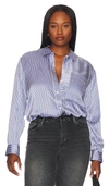 Rails Womens Spencer Stripe Silk Shirt In Moonlight Stripe In Moonlight Stripe