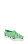 Native Shoes Kids' Miles Slip-on Sneaker In Grasshopper Green/ Shell White