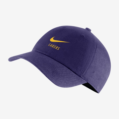 Nike Los Angeles Lakers Heritage86 Swoosh Nba Adjustable Hat In
