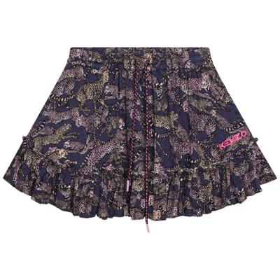 Kenzo Kids' Little Girl's & Girl's Cheetah Mini Skirt In 942-plum