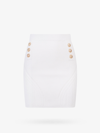 Balmain White Ribbed Viscose Blend Mini Skirt In White